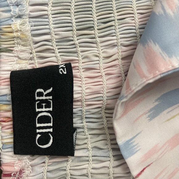 Cider Asymmetrical Ruched Maxi Dress Womens 2X Pastel Abstract Lightweight - Picture 9 of 10